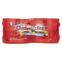 Chicken of the Sea, Chunk Style Pink Salmon in Water, Skinless Boneless, 4 Cans, 5 oz (142 g) Each