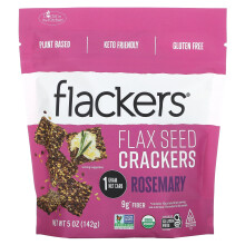 Flackers, Leinsamen-Cracker, Rosmarin, 5 oz (142 g)