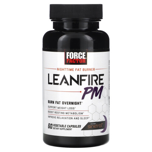 Force Factor, Leanfire PM, Nacht-Fettverbrenner, 60 pflanzliche Kapseln