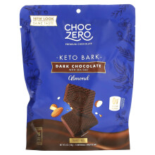 ChocZero, Keto Rinde, Dunkle Schokolade mit Meersalz, Mandel, 15 Minipackungen, 6 oz (170 g)