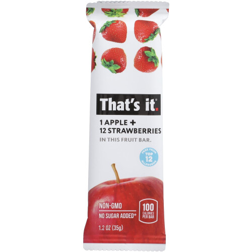 That's It, Fruit Bars, Apple + Strawberries, 12 Bars, 1.2 oz (35 g) Each 1