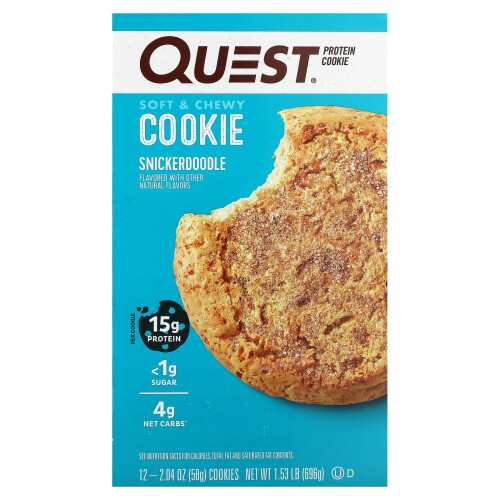 Quest Nutrition, Biscuit Protéiné, Snickerdoodle, 12 Biscuits, 2,04 oz (58 g) Chacun