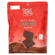 ChocZero, Keto Rinde, Cremige Milch, Haselnuss, 15 Minipackungen, 6 oz (170 g)