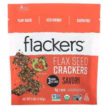 Flackers, Leinsamen-Cracker, Herzhaft, 5 oz (142 g)