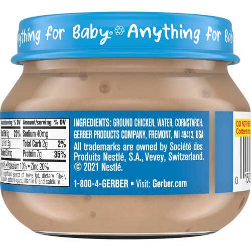 Gerber Gerber, Repas pour Bébé, 2e Aliments, Poulet et Sauce, 2,5 oz (71 g) 2