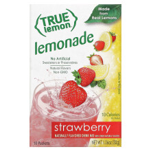 True Citrus, True Lemon, Erdbeerlimonade, 10 Beutel à 0,11 oz (3 g)