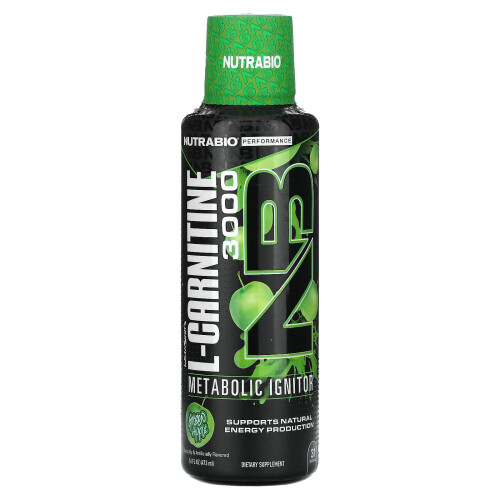 NutraBio, LeanShots L-Carnitin 3000, Grüner Apfel, 16 fl oz (473 ml)