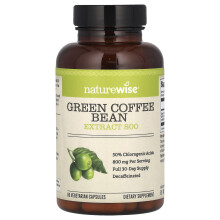 NatureWise, Grüner Kaffeeextrakt 800, 800 mg, 60 vegetarische Kapseln