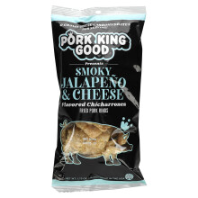 Pork King Good, Chicharrones Aromatisés, Jalapeno Fumé et Fromage, 1,75 oz (49,5 g)