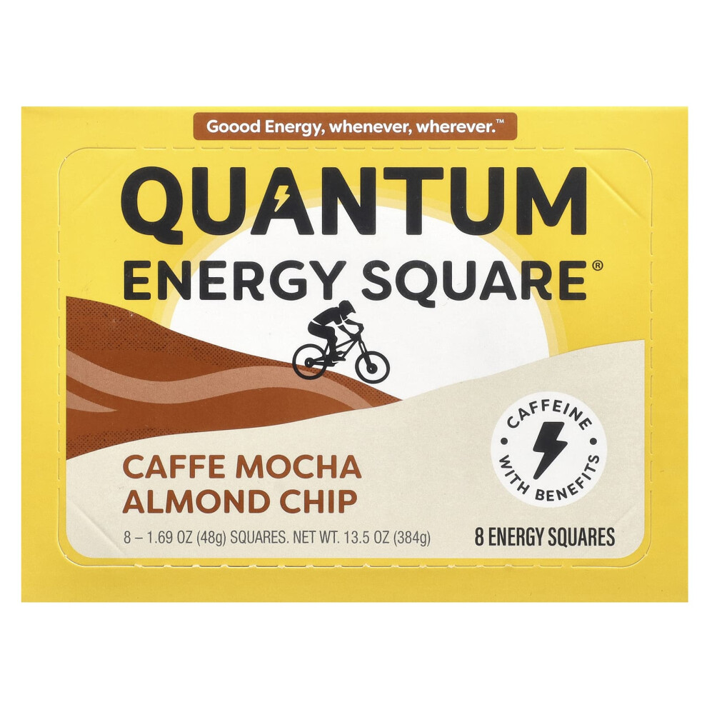 Quantum Energy Square , Caffe Mocha Almond Chip, 8 Squares, 1.69 Oz (48 G) Each