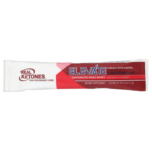 Real Ketones, Elevate, Caffeinated Mixed Berry, 30 Drink Mix Packets,  0.43 oz (12.2 g) Each 2