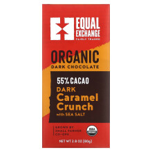 Equal Exchange, Bio, Dunkelschokolade, Karamell-Knusper mit Meersalz, 55 % Kakao, 2,8 oz (80 g)