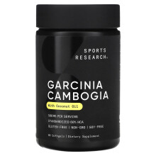 Sports Research, Garcinia Cambogia mit Kokosnussöl, 500 mg, 90 Softgels