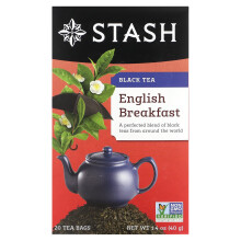 Stash Tea, Thé Noir, English Breakfast, 20 Sachets de Thé, 1,4 oz (40 g)
