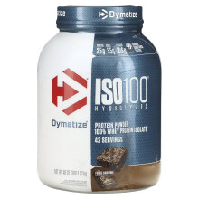 Dymatize, ISO100 Hydrolysiert, 100 % Whey Protein Isolat, Fudge Brownie, 3 Pfund (1,37 kg)