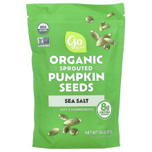 Go Raw, Graines de Citrouille Germées Biologiques, Sel de Mer, 14 oz (397 g)