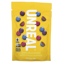 Unreal, Dunkle Schokolade mit knusprigem Quinoa, 5 Unzen (142 g)