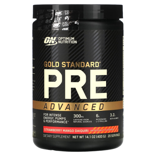 Optimum Nutrition Optimum Nutrition, Gold Standard Pre Advanced, Erdbeer-Mango Daiquiri, 14,1 oz (400 g)