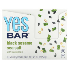 Yes Bar, Snack-Riegel, Schwarzer Sesam Meersalz, 6 Riegel, je 1,4 Unzen (40 g)