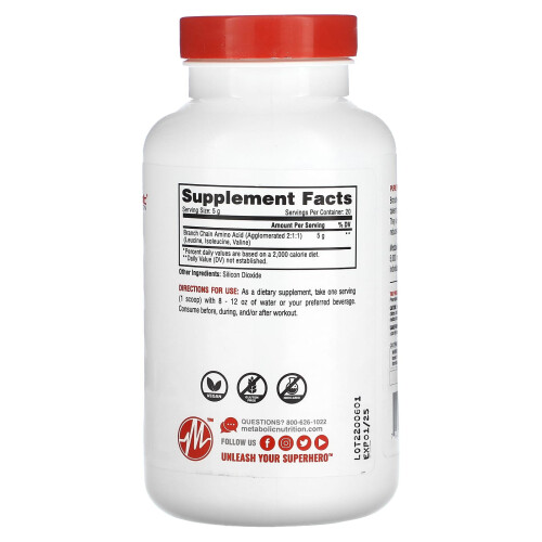 Metabolic Nutrition, BCAA, Ungeschmackt, 3,52 oz (100 g) 1