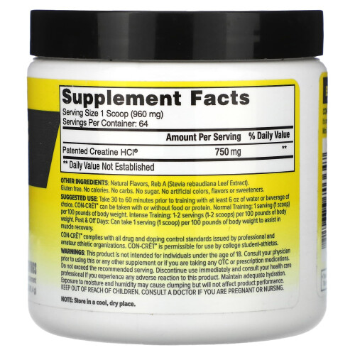 Con-Cret, Patented Creatine HCl, Pineapple, 2.2 oz (61.4 g) 1