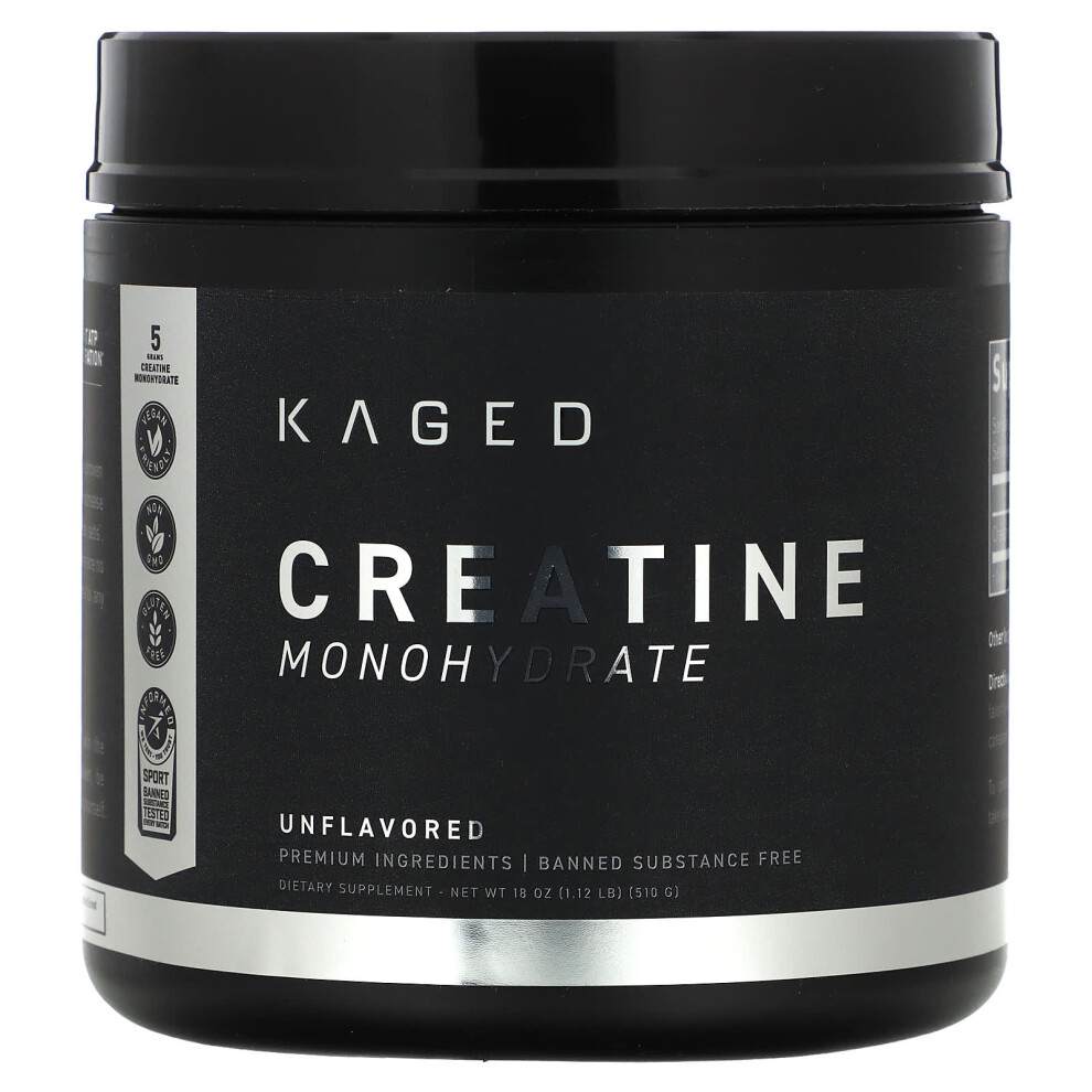 Kaged , Creatine Monohydrate, Unflavored, 1.12 Lb (510 G)