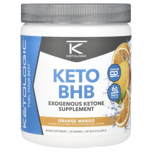 KetoLogic, Keto BHB, Orange-Mango, 8,9 Unzen (249 g)
