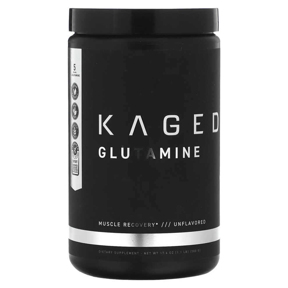 Kaged , Glutamine, Unflavored, 1.1 Lb (500 G)