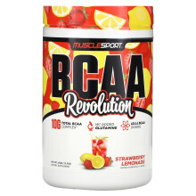 MuscleSport, BCAA, Revolution, Erdbeerlimonade, 15,9 oz (450 g)