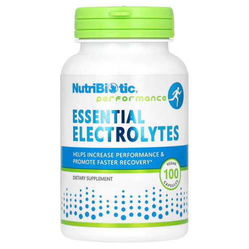NutriBiotic, Performance, Électrolytes Essentiels, 100 Gélules Végétaliennes