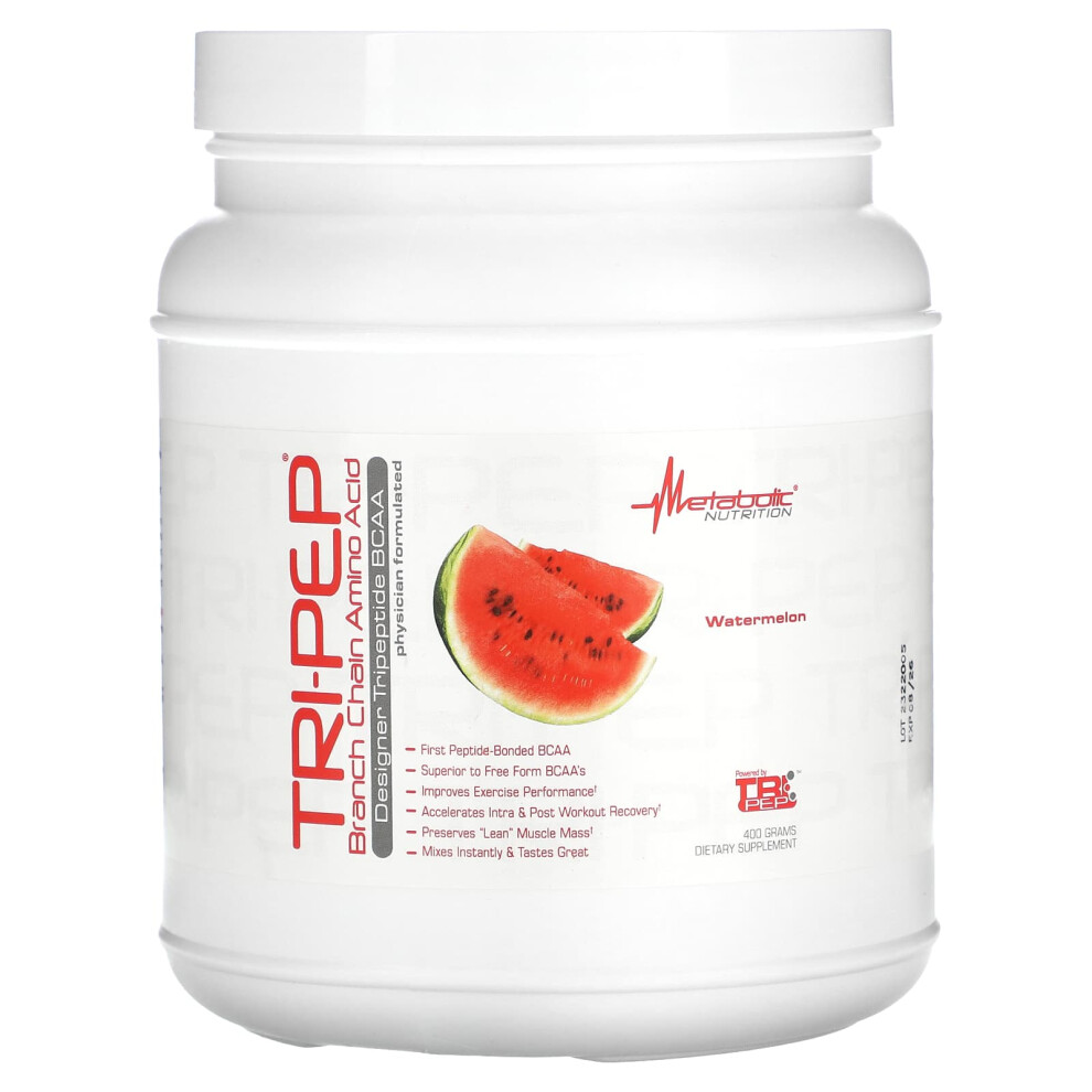 Metabolic Nutrition , Tri-Pep, Branch Chain Amino Acid, Watermelon, 14.1 Oz, (400 G)