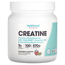 Nutricost, Femmes, Créatine, Citronnade Fraise, 1,3 lb (570 g)