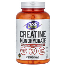 NOW Foods, Sport, Kreatin Monohydrat, 4.500 mg, 240 vegetarische Kapseln (750 mg pro Kapsel)