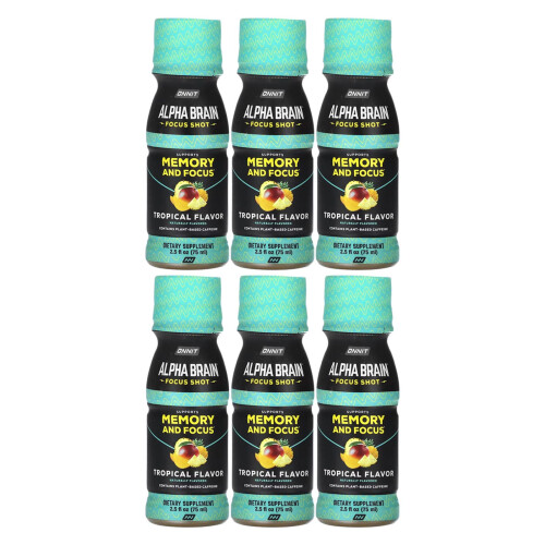 Onnit, Alpha Brain Focus Shot, Tropical, 6 Bouteilles, 2,5 fl oz (75 ml) Chacune 2