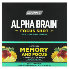 Onnit, Alpha Brain Fokus Shot, Tropisch, 6 Flaschen, je 2,5 fl oz (75 ml)