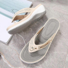 (37,Apricot)Women's Soft Cushion Flip Flops Thong Sandals Slippers Casual Orthotics Sandals
