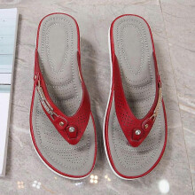 (37,Red)Women's Soft Cushion Flip Flops Thong Sandals Slippers Casual Orthotics Sandals