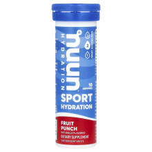 Nuun, Sport Hydration, Brausetabletten Elektrolytgetränk, Fruit Punch, 10 Tabletten