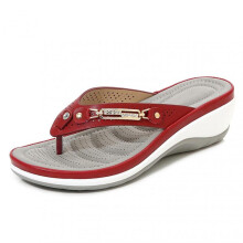 (38,Red)Women's Soft Cushion Flip Flops Thong Sandals Slippers Casual Orthotics Sandals