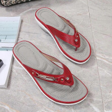 (41,Red)Women's Soft Cushion Flip Flops Thong Sandals Slippers Casual Orthotics Sandals
