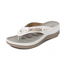 (41,White)Women's Soft Cushion Flip Flops Thong Sandals Slippers Casual Orthotics Sandals
