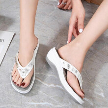 (43,White)Women's Soft Cushion Flip Flops Thong Sandals Slippers Casual Orthotics Sandals