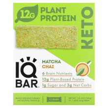 IQBAR, Pflanzenprotein-Riegel, Matcha Chai, 12 Riegel, je 1,6 Unzen (45 g)