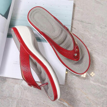 (42,Red)Women's Soft Cushion Flip Flops Thong Sandals Slippers Casual Orthotics Sandals