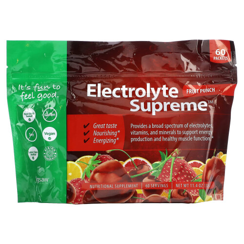 Jigsaw Health Jigsaw Health, Electrolyte Supreme, Fruit Punch, 60 Packets, 5.6 g Each