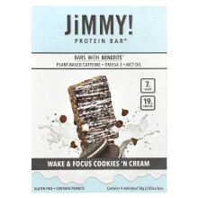 JiMMY!, Bars with Benefits, Proteinriegel, Cookies 'N Cream, 4 Riegel, je 2,05 Unzen (58 g)