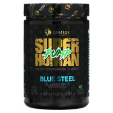 ALPHA LION, SuperHuman Pump, Acier Bleu, Mojito Myrtille, 12,96 oz (367,5 g)