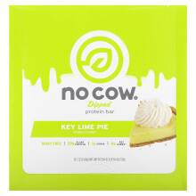 No Cow, Dipped Protein Bar, Key Lime Pie, 12 Riegel, je 2,12 oz (60 g)