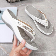 (39,White)Women's Soft Cushion Flip Flops Thong Sandals Slippers Casual Orthotics Sandals