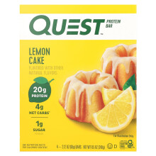 Quest Nutrition, Protein Riegel, Zitronenkuchen, 4 Riegel, je 2,12 Unzen (60 g)